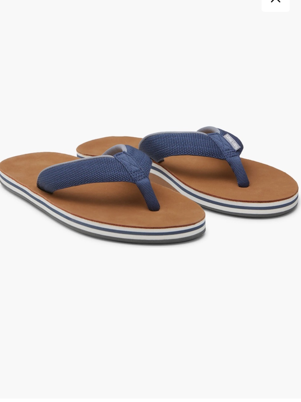 New Men’s HariMari Scouts Nubuck Leather Flip Flop& Webbing Strap Indigo/Gray 12